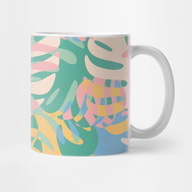 Pastel Plants / Colorful Monstera Leaves by matise